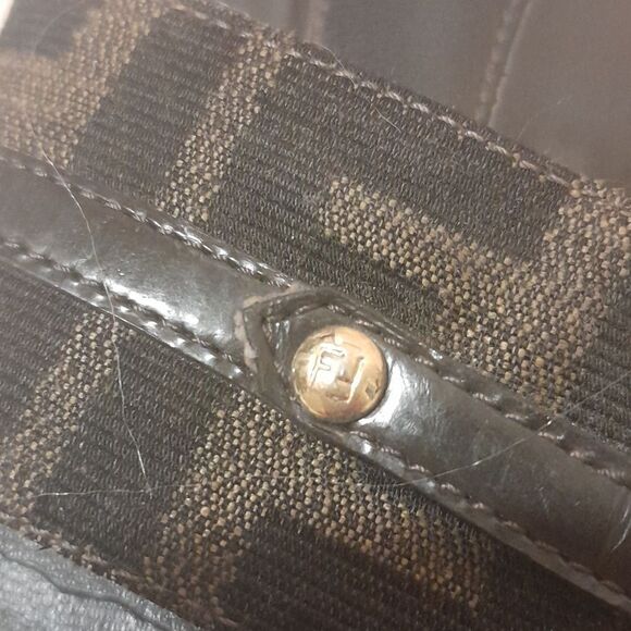 RARE🔥AUTHENTIC VINTAGE FENDI ZUCCA SANDALS WITH GOLDTONE LOGO CHARM SIZE 37 1/2 - Picture 6 of 7